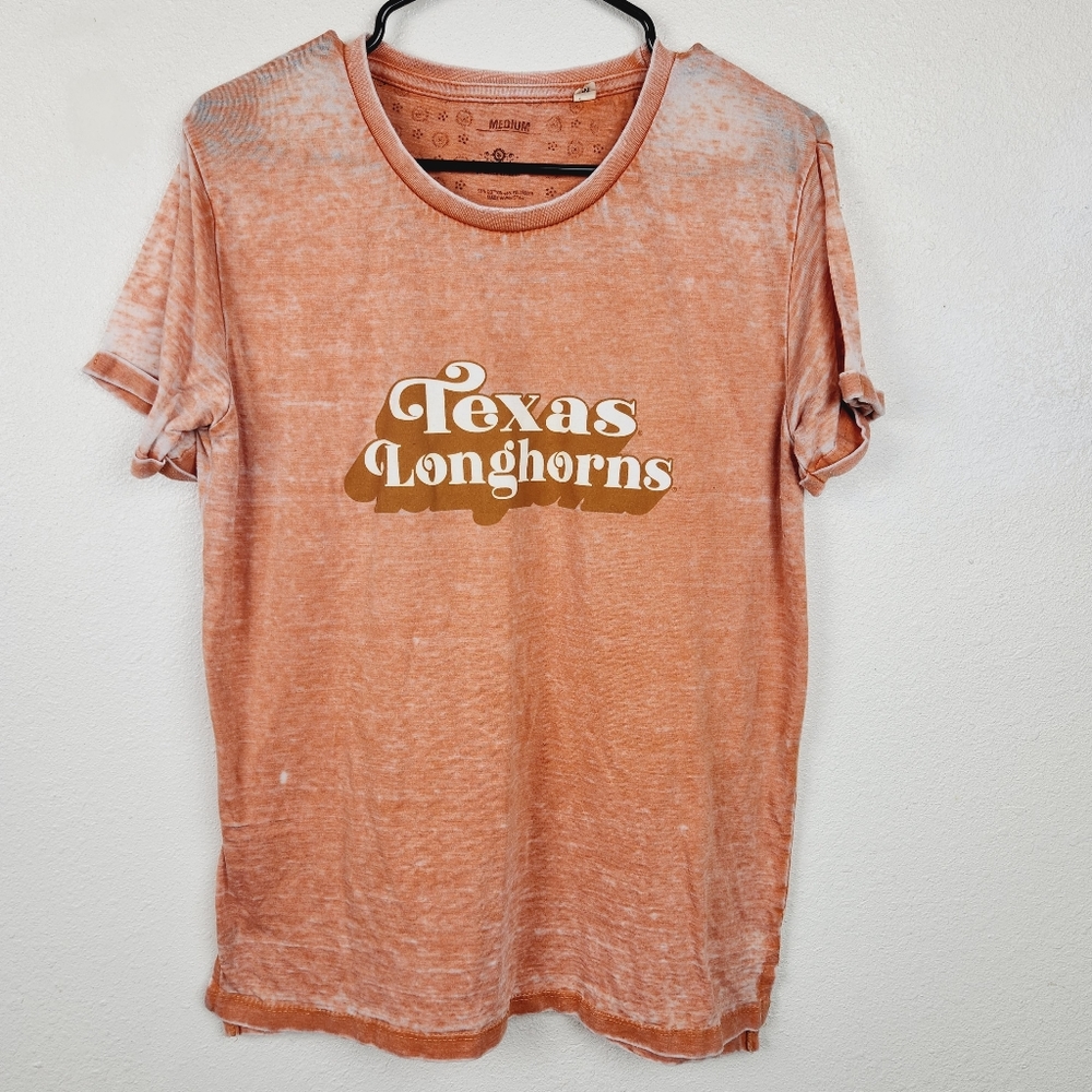Three Square by Royce Apparel Texas Longhorns Shirt Burnout Orange Womens Medium